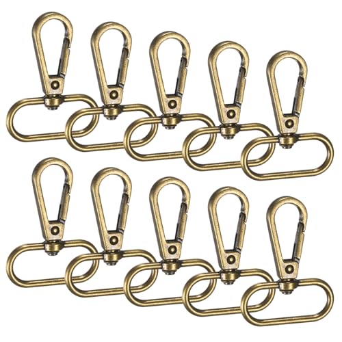 TIXIPEM Karabinerverschlüsse, Zinklegierung, drehbar, Karabinerhaken, Verwendung für Schlüsselanhänger, Schlüsselbänder, Geldbörsen-Hardware und Bastelarbeiten, Bronze, 5,1 x 4,1 cm von TIXIPEM