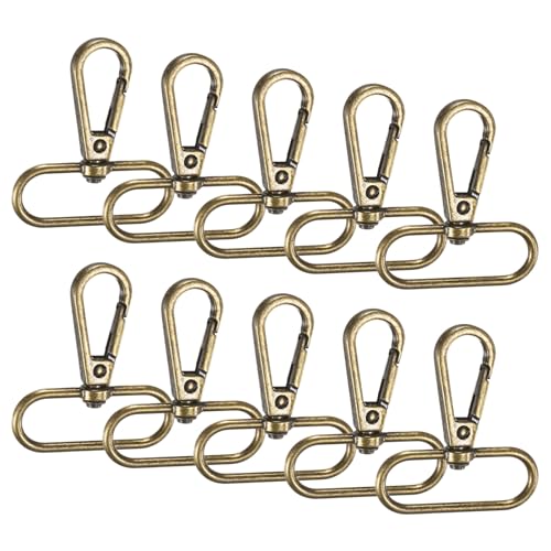 TIXIPEM Karabinerverschlüsse, Zinklegierung, drehbar, Karabinerhaken, Verwendung für Schlüsselanhänger, Schlüsselbänder, Geldbörsen-Hardware und Bastelarbeiten, Bronze, 5,1 x 4,6 cm von TIXIPEM