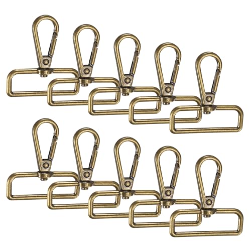 TIXIPEM Karabinerverschlüsse, Zinklegierung, drehbar, Karabinerhaken, Verwendung für Schlüsselanhänger, Schlüsselbänder, Geldbörsen-Hardware und Bastelarbeiten, Bronze, 5,1 x 4,6 cm von TIXIPEM