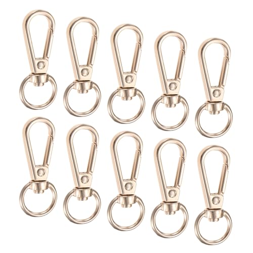 TIXIPEM Karabinerverschlüsse, Zinklegierung, drehbar, Karabinerhaken, Verwendung für Schlüsselanhänger, Schlüsselbänder, Geldbörsen-Hardware und Bastelarbeiten, Hellgold, 4,1 x 1,5 cm von TIXIPEM