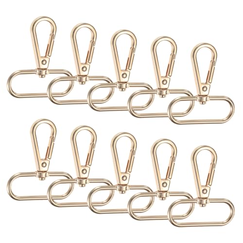 TIXIPEM Karabinerverschlüsse, Zinklegierung, drehbar, Karabinerhaken, Verwendung für Schlüsselanhänger, Schlüsselbänder, Geldbörsen-Hardware und Bastelarbeiten, Hellgold, 5,1 x 4,6 cm von TIXIPEM