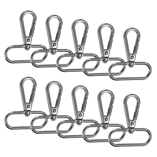 TIXIPEM Karabinerverschlüsse, Zinklegierung, drehbar, Karabinerhaken, Verwendung für Schlüsselanhänger, Schlüsselbänder, Geldbörsen-Hardware und Bastelarbeiten, Pistolenschwarz, 5,1 x 4,6 cm von TIXIPEM