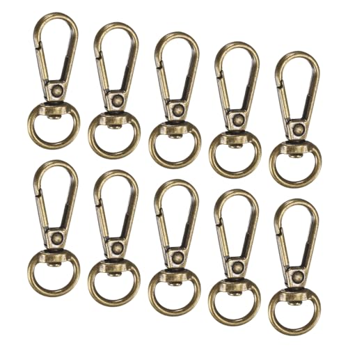 TIXIPEM Karabinerverschlüsse [10 Stück] – Karabinerhaken aus Zinklegierung für Schlüsselanhänger, Schlüsselbänder, Geldbörsen-Hardware und Bastelarbeiten – [Bronze – 4,1 x 1,5 cm von TIXIPEM