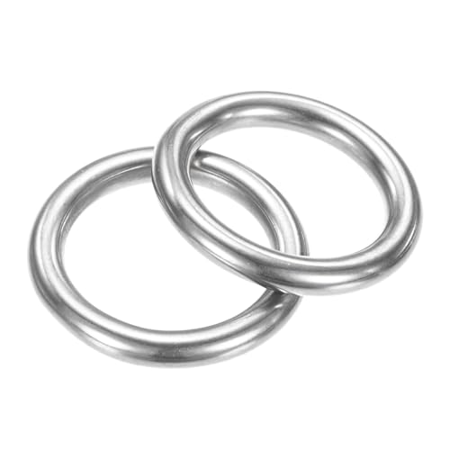 TIXIPEM Metall-O-Ringe, 25 mm Durchmesser, 2 Stück, 316 Edelstahl, 0,5 cm, THK Mehrzweck-geschweißte runde Ringe für Handwerk, Camping, Gürtel und Hundeleinen, nahtlose Heberinge TIXIPEM Metall-O-Ringe, 25 mm Durchmesser, 2 Stück, 316 Edelstahl, 0,5 cm, THK Mehrzweck-geschweißte runde Ringe für Handwerk, Camping, Gürtel und Hundeleinen, nahtlose Heberinge von TIXIPEM