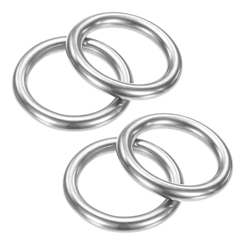 TIXIPEM Metall-O-Ringe, 25 mm Durchmesser, 4 Stück, 316 Edelstahl, 0,5 cm, THK Mehrzweck-geschweißte runde Ringe für Handwerk, Camping, Gürtel und Hundeleinen, nahtlose Heberinge TIXIPEM Metall-O-Ringe, 25 mm Durchmesser, 4 Stück, 316 Edelstahl, 0,5 cm, THK Mehrzweck-geschweißte runde Ringe für Handwerk, Camping, Gürtel und Hundeleinen, nahtlose Heberinge von TIXIPEM