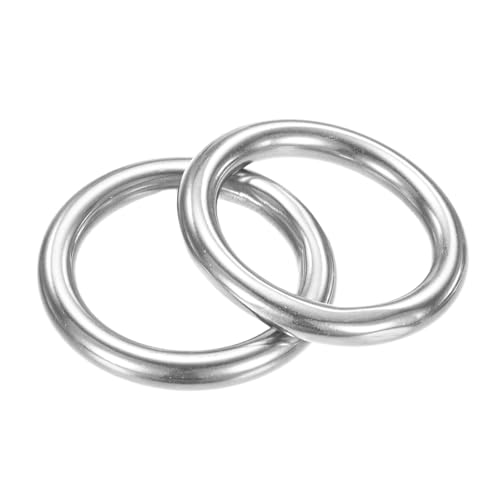 TIXIPEM Metall-O-Ringe, 30 mm Durchmesser, 2 Stück, 316 Edelstahl, 0,6 cm, THK Mehrzweck-geschweißte runde Ringe für Handwerk, Camping, Gürtel und Hundeleinen, nahtlose Heberinge TIXIPEM Metall-O-Ringe, 30 mm Durchmesser, 2 Stück, 316 Edelstahl, 0,6 cm, THK Mehrzweck-geschweißte runde Ringe für Handwerk, Camping, Gürtel und Hundeleinen, nahtlose Heberinge von TIXIPEM