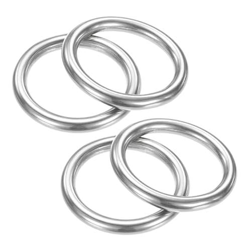 TIXIPEM Metall-O-Ringe, 30 mm Durchmesser, 4 Stück, 316 Edelstahl, 0,5 cm, THK Mehrzweck-geschweißte runde Ringe für Handwerk, Camping, Gürtel und Hundeleinen, nahtlose Heberinge TIXIPEM Metall-O-Ringe, 30 mm Durchmesser, 4 Stück, 316 Edelstahl, 0,5 cm, THK Mehrzweck-geschweißte runde Ringe für Handwerk, Camping, Gürtel und Hundeleinen, nahtlose Heberinge von TIXIPEM