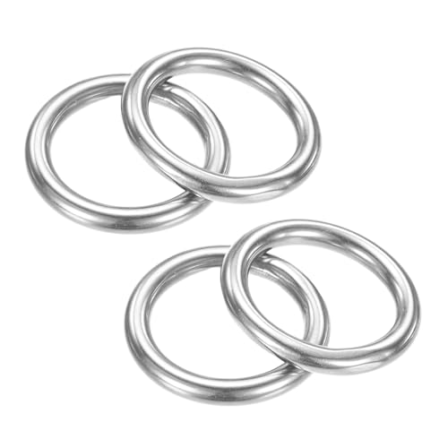 TIXIPEM Metall-O-Ringe, 30 mm Durchmesser, 4 Stück, 316 Edelstahl, 0,6 cm, THK Mehrzweck-geschweißte runde Ringe für Handwerk, Camping, Gürtel und Hundeleinen, nahtlose Heberinge TIXIPEM Metall-O-Ringe, 30 mm Durchmesser, 4 Stück, 316 Edelstahl, 0,6 cm, THK Mehrzweck-geschweißte runde Ringe für Handwerk, Camping, Gürtel und Hundeleinen, nahtlose Heberinge von TIXIPEM