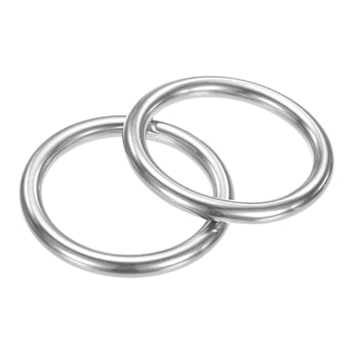 TIXIPEM Metall-O-Ringe, 35 mm Durchmesser, 2 Stück, 316 Edelstahl, 0,5 cm, THK Mehrzweck-geschweißte runde Ringe für Handwerk, Camping, Gürtel und Hundeleinen, nahtlose Heberinge TIXIPEM Metall-O-Ringe, 35 mm Durchmesser, 2 Stück, 316 Edelstahl, 0,5 cm, THK Mehrzweck-geschweißte runde Ringe für Handwerk, Camping, Gürtel und Hundeleinen, nahtlose Heberinge von TIXIPEM