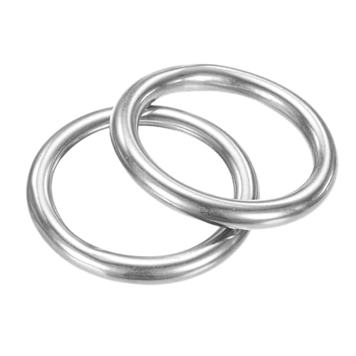 TIXIPEM Metall-O-Ringe, 35 mm Durchmesser, 2 Stück, 316 Edelstahl, 0,6 cm, THK Mehrzweck-geschweißte runde Ringe für Handwerk, Camping, Gürtel und Hundeleinen, nahtlose Heberinge TIXIPEM Metall-O-Ringe, 35 mm Durchmesser, 2 Stück, 316 Edelstahl, 0,6 cm, THK Mehrzweck-geschweißte runde Ringe für Handwerk, Camping, Gürtel und Hundeleinen, nahtlose Heberinge von TIXIPEM