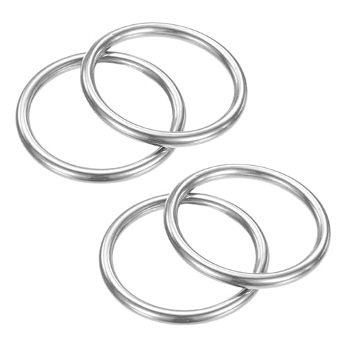 TIXIPEM Metall-O-Ringe, 35 mm Durchmesser, 4 Stück, 316 Edelstahl, 0,3 cm, THK Mehrzweck-geschweißte runde Ringe für Handwerk, Camping, Gürtel und Hundeleinen, nahtlose Heberinge TIXIPEM Metall-O-Ringe, 35 mm Durchmesser, 4 Stück, 316 Edelstahl, 0,3 cm, THK Mehrzweck-geschweißte runde Ringe für Handwerk, Camping, Gürtel und Hundeleinen, nahtlose Heberinge von TIXIPEM