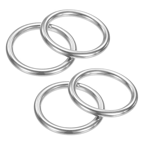 TIXIPEM Metall-O-Ringe, 35 mm Durchmesser, 4 Stück, 316 Edelstahl, 0,5 cm, THK Mehrzweck-geschweißte runde Ringe für Handwerk, Camping, Gürtel und Hundeleinen, nahtlose Heberinge TIXIPEM Metall-O-Ringe, 35 mm Durchmesser, 4 Stück, 316 Edelstahl, 0,5 cm, THK Mehrzweck-geschweißte runde Ringe für Handwerk, Camping, Gürtel und Hundeleinen, nahtlose Heberinge von TIXIPEM