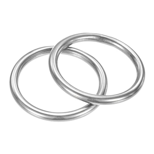 TIXIPEM Metall-O-Ringe, 40 mm Durchmesser, 2 Stück, 316 Edelstahl, 0,5 cm, THK Mehrzweck-geschweißte runde Ringe für Handwerk, Camping, Gürtel und Hundeleinen, nahtlose Heberinge TIXIPEM Metall-O-Ringe, 40 mm Durchmesser, 2 Stück, 316 Edelstahl, 0,5 cm, THK Mehrzweck-geschweißte runde Ringe für Handwerk, Camping, Gürtel und Hundeleinen, nahtlose Heberinge von TIXIPEM