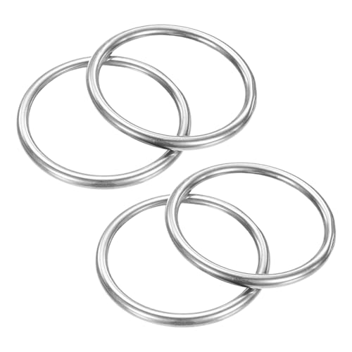 TIXIPEM Metall-O-Ringe, 40 mm Durchmesser, 4 Stück, 316 Edelstahl, 0,15 Zoll, THK Mehrzweck-geschweißte runde Ringe für Handwerk, Camping, Gürtel und Hundeleinen, nahtlose Heberinge TIXIPEM Metall-O-Ringe, 40 mm Durchmesser, 4 Stück, 316 Edelstahl, 0,15 Zoll, THK Mehrzweck-geschweißte runde Ringe für Handwerk, Camping, Gürtel und Hundeleinen, nahtlose Heberinge von TIXIPEM