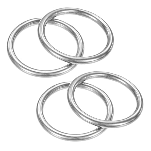 TIXIPEM Metall-O-Ringe, 40 mm Durchmesser, 4 Stück, 316 Edelstahl, 0,5 cm, THK Mehrzweck-geschweißte runde Ringe für Handwerk, Camping, Gürtel und Hundeleinen, nahtlose Heberinge TIXIPEM Metall-O-Ringe, 40 mm Durchmesser, 4 Stück, 316 Edelstahl, 0,5 cm, THK Mehrzweck-geschweißte runde Ringe für Handwerk, Camping, Gürtel und Hundeleinen, nahtlose Heberinge von TIXIPEM
