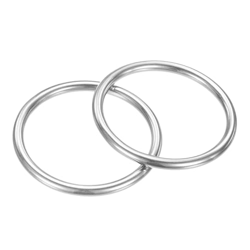 TIXIPEM Metall-O-Ringe, 50 mm Durchmesser, 2 Stück, 316 Edelstahl, 0,5 cm, THK Mehrzweck-geschweißte runde Ringe für Handwerk, Camping, Gürtel und Hundeleinen, nahtlose Heberinge TIXIPEM Metall-O-Ringe, 50 mm Durchmesser, 2 Stück, 316 Edelstahl, 0,5 cm, THK Mehrzweck-geschweißte runde Ringe für Handwerk, Camping, Gürtel und Hundeleinen, nahtlose Heberinge von TIXIPEM