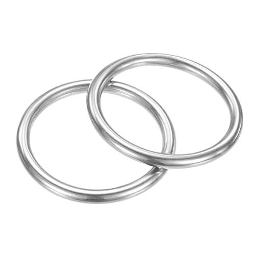 TIXIPEM Metall-O-Ringe, 50 mm Durchmesser, 2 Stück, 316 Edelstahl, 0,6 cm, THK Mehrzweck-geschweißte runde Ringe für Handwerk, Camping, Gürtel und Hundeleinen, nahtlose Heberinge TIXIPEM Metall-O-Ringe, 50 mm Durchmesser, 2 Stück, 316 Edelstahl, 0,6 cm, THK Mehrzweck-geschweißte runde Ringe für Handwerk, Camping, Gürtel und Hundeleinen, nahtlose Heberinge von TIXIPEM
