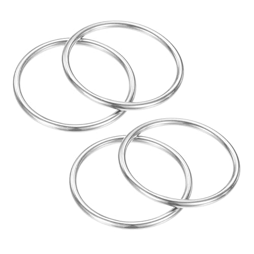 TIXIPEM Metall-O-Ringe, 50 mm Durchmesser, 4 Stück, 316 Edelstahl, 0,15 Zoll, THK Mehrzweck-geschweißte runde Ringe für Handwerk, Camping, Gürtel und Hundeleinen, nahtlose Heberinge TIXIPEM Metall-O-Ringe, 50 mm Durchmesser, 4 Stück, 316 Edelstahl, 0,15 Zoll, THK Mehrzweck-geschweißte runde Ringe für Handwerk, Camping, Gürtel und Hundeleinen, nahtlose Heberinge von TIXIPEM
