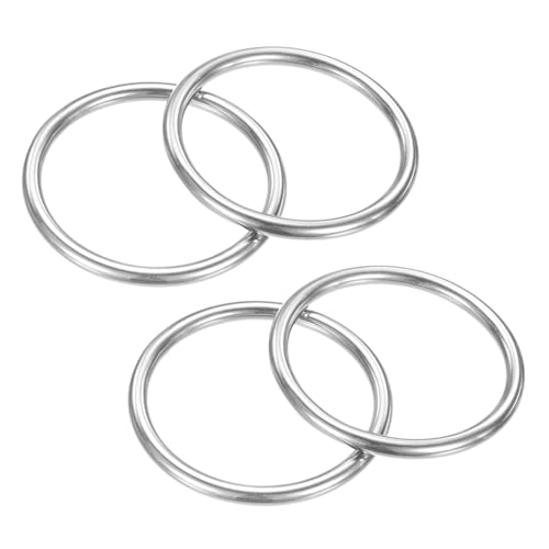 TIXIPEM Metall-O-Ringe, 50 mm Durchmesser, 4 Stück, 316 Edelstahl, 0,5 cm, THK Mehrzweck-geschweißte runde Ringe für Handwerk, Camping, Gürtel und Hundeleinen, nahtlose Heberinge TIXIPEM Metall-O-Ringe, 50 mm Durchmesser, 4 Stück, 316 Edelstahl, 0,5 cm, THK Mehrzweck-geschweißte runde Ringe für Handwerk, Camping, Gürtel und Hundeleinen, nahtlose Heberinge von TIXIPEM