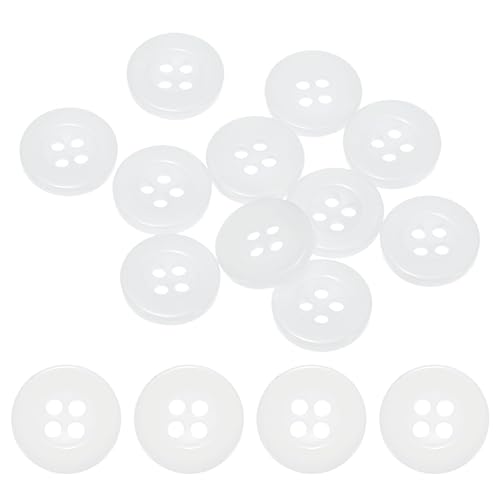 TIXIPEM Nähknöpfe, 12,5 mm, 20 l, Kunstharz, rund, flach, 4 Löcher, Ersatzknöpfe für Mäntel, Nähen, Kleidung und Heimwerker, Weiß, 10 Stück TIXIPEM Nähknöpfe, 12,5 mm, 20 l, Kunstharz, rund, flach, 4 Löcher, Ersatzknöpfe für Mäntel, Nähen, Kleidung und Heimwerker, Weiß, 10 Stück von TIXIPEM
