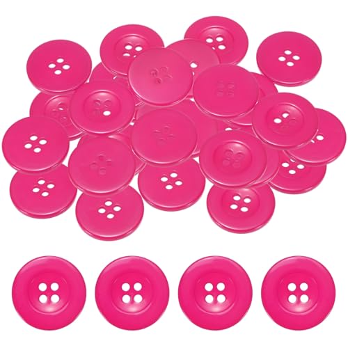 TIXIPEM Nähknöpfe, 30 mm, 48 l, Kunstharz, rund, flach, 4 Löcher, Ersatzknöpfe für Mäntel, Nähen, Kleidung und Heimwerker, Rosarot, 50 Stück TIXIPEM Nähknöpfe, 30 mm, 48 l, Kunstharz, rund, flach, 4 Löcher, Ersatzknöpfe für Mäntel, Nähen, Kleidung und Heimwerker, Rosarot, 50 Stück von TIXIPEM