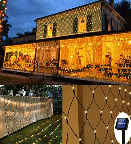 200 LEDs Lichternetz, 3M x 2M Lichterkette Netzlicht, 8 Modi Auto ON/OFF Wasserdichte Mesh Lichtervorhang, Christbaumlichterkette für Weihnachten Party Garten Indoor Outdoor Dekorationen, Warmweiß von TIYUPA