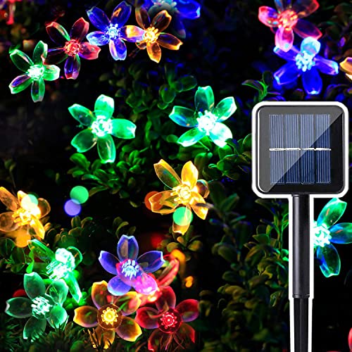 TIYUPA 50LED Solar Lichterkette Außen Garten, 7M Solar Blumen Lichterkette Wasserdichte, 8 Modi Kirschblüte Solar Lichterkette für Terrasse, Bäume, Hochzeit, Party, Weihnachten Dekoration, Mehrfarbig TIYUPA 50LED Solar Lichterkette Außen Garten, 7M Solar Blumen Lichterkette Wasserdichte, 8 Modi Kirschblüte Solar Lichterkette für Terrasse, Bäume, Hochzeit, Party, Weihnachten Dekoration, Mehrfarbig von TIYUPA
