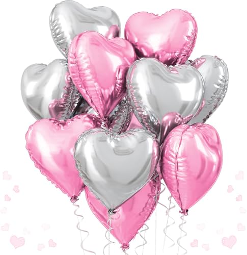 10 Stück Herzförmige Luftballons, Rosa Liebesballons, Liebesballons aus Aluminiumfolie, für Valentinstag, Party Dekoration 10 Stück Herzförmige Luftballons, Rosa Liebesballons, Liebesballons aus Aluminiumfolie, für Valentinstag, Party Dekoration von TIutmivo