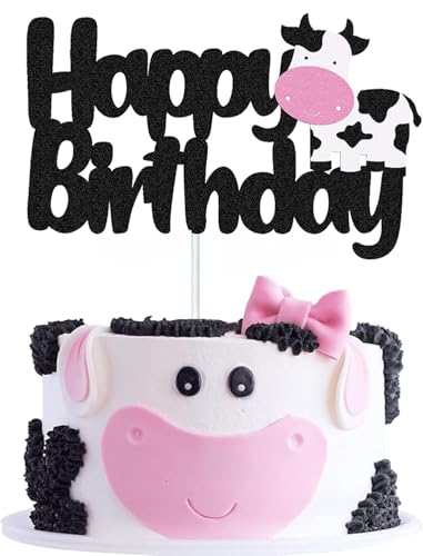 Cake Topper Milchkuh, Cupcake Topper Kuh, Glitter Geburtstag Kuh Cake Topper, für Kinder Geburtstag Party Kuchendekorationen Zubehör Cake Topper Milchkuh, Cupcake Topper Kuh, Glitter Geburtstag Kuh Cake Topper, für Kinder Geburtstag Party Kuchendekorationen Zubehör von TIutmivo