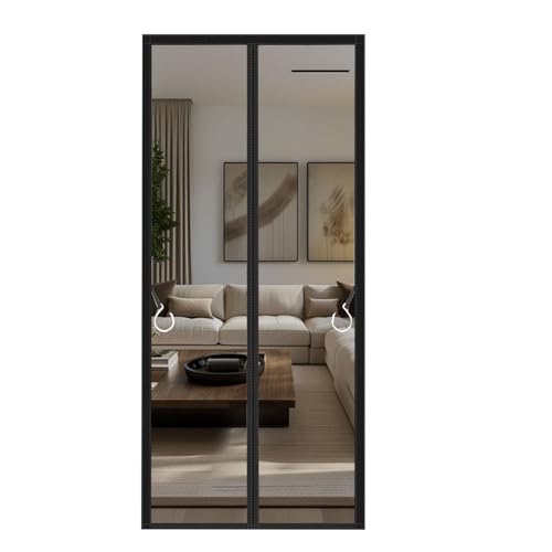 TJDWPRRD Mesh Partition Vorhang Türbildschirm Magnetverschluss Für Vordertüren 36 x 78 in Reversibel Links rechts Seitenöffnung Innenräume Schwerlast Glasfaser Netzvorhänge,A,1.1x2.1m von TJDWPRRD