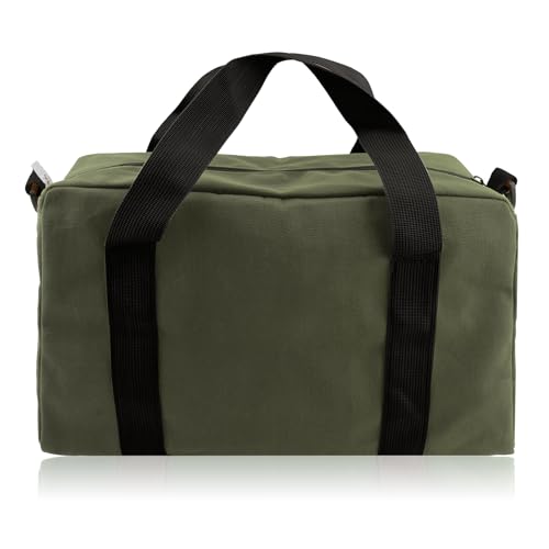 Werkzeugtasche Leer, Multifunktional Segeltuch Werkzeugtasche Mit Griff & Große öffnungen, Kleines Werkzeugset,für Elektriker、Klempner、Tischler、Outdoor-Abenteuer & Geschenk für Männer(Militärgrün, 14) von TJHDSF