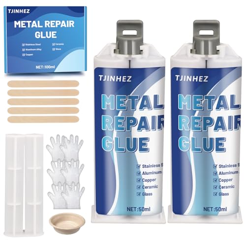 Metallkleber Extra Stark 100ml - 2K Epoxidharz, Flüssigmetall Kleber zum Schweißen & Reparieren, Hitzebeständig & Wasserdicht, Für Edelstahl, Aluminium, Kunststoff, Holz, Keramik Metallkleber Extra Stark 100ml - 2K Epoxidharz, Flüssigmetall Kleber zum Schweißen & Reparieren, Hitzebeständig & Wasserdicht, Für Edelstahl, Aluminium, Kunststoff, Holz, Keramik von TJINHEZ