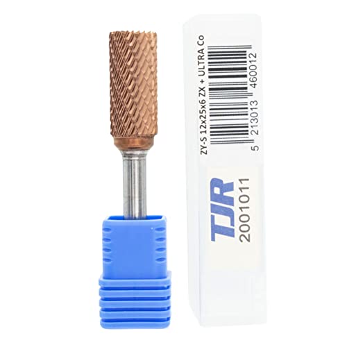 Hartmetall-Frässtifte mit Beschichtung ULTRA Co, 12 mm (metrisch) Durchmesser mit 6 mm metrischem Schaft, (speziell mit Chipbreaker) TJR… (Zylinder mit abgeschnittenem ende) von TJR