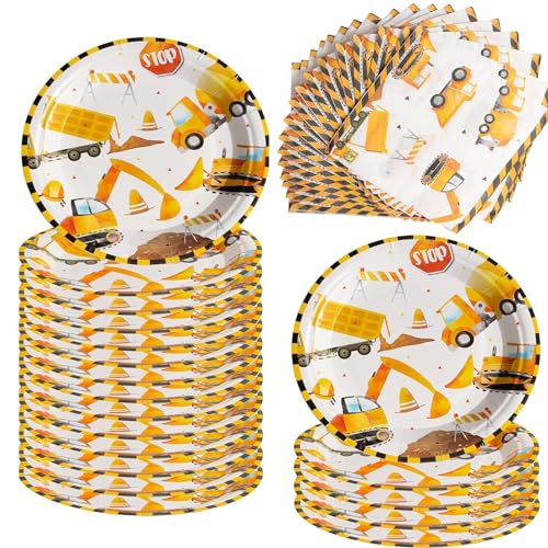 Baustelle Partygeschirr Geburtstag Deko, Bagger Teller Set, 20 Pcs Bagger Pappteller und 20 Pcs Bagger Servietten Geburtstagsdeko, for Konstruktion Kinder Geburtstag,Baby Shower Party Decoration Baustelle Partygeschirr Geburtstag Deko, Bagger Teller Set, 20 Pcs Bagger Pappteller und 20 Pcs Bagger Servietten Geburtstagsdeko, for Konstruktion Kinder Geburtstag,Baby Shower Party Decoration von TJYAEKLTD