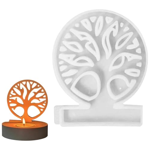 Silikonformen Gießformen, Lebensbaum Kerzenhalter, DIY Silikonformen Kerzenform, Kerzen Selber Machen Set Formen für Duftkerzen, Handwerk Ornamente, für Muttertag (1) von TJYAEKLTD