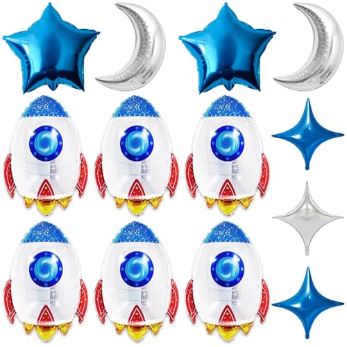 13 Pack Weltraum Luftballons Große Rakete Folienballon Blau Silber Mond Stern Mylar Ballons Jumbo Galaxy Raumschiff Ballon für Baby Shower Geburtstag Jahrestag Weltraum Planet Motto Party Dekoration 13 Pack Weltraum Luftballons Große Rakete Folienballon Blau Silber Mond Stern Mylar Ballons Jumbo Galaxy Raumschiff Ballon für Baby Shower Geburtstag Jahrestag Weltraum Planet Motto Party Dekoration von TJYJOY
