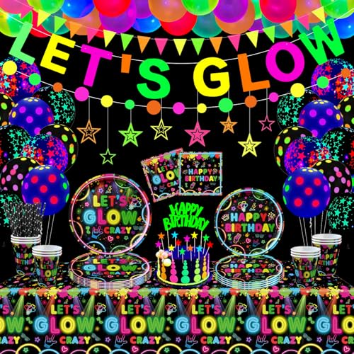 163 Pack leuchtende Neon Party Zubehör Neon Geburtstag Party Dekorationen leuchtende Party Geschirr Set einschließlich Teller Banner Ballons Servietten Tischdecken Neon Thema Party Zubehör dient 40 163 Pack leuchtende Neon Party Zubehör Neon Geburtstag Party Dekorationen leuchtende Party Geschirr Set einschließlich Teller Banner Ballons Servietten Tischdecken Neon Thema Party Zubehör dient 40 von TJYJOY