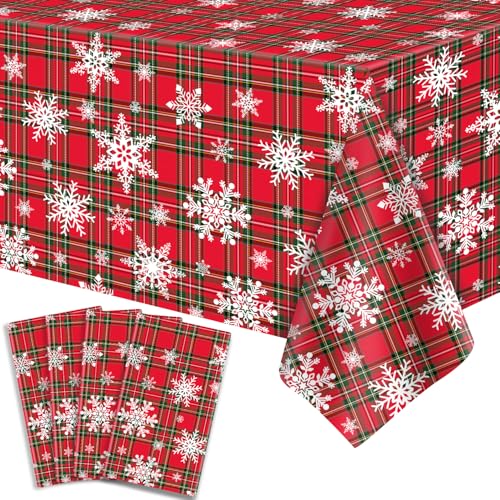 4 Pack Xmas Tischtuch Weihnachten Plaid Schneeflocke Tischtuch rot und grün karierten Tisch deckt Xmas Buffalo Plaid Tischtuch Party Dekorationen für Weihnachten Urlaub Neujahr Versorgung 51 x 86 Zoll 4 Pack Xmas Tischtuch Weihnachten Plaid Schneeflocke Tischtuch rot und grün karierten Tisch deckt Xmas Buffalo Plaid Tischtuch Party Dekorationen für Weihnachten Urlaub Neujahr Versorgung 51 x 86 Zoll von TJYJOY