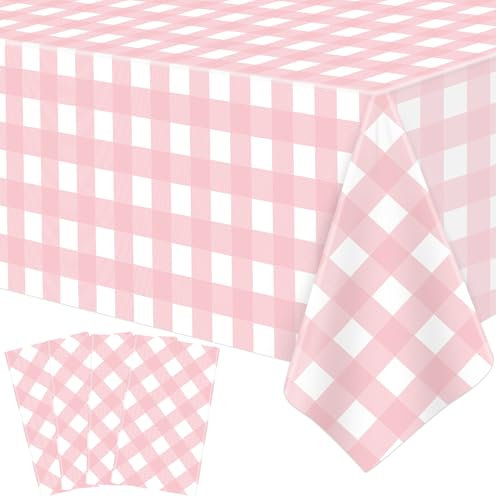 4 Stück Einweg Rosa Tischtuch Gittergitter Tischdecke Rosa Weiß Ostern Themed Tabelle Tischabdeckung Wasserdicht Karierte Tischtuch für Picknick Mädchen Geburtstags Dekorationen 130 x 220 cm 4 Stück Einweg Rosa Tischtuch Gittergitter Tischdecke Rosa Weiß Ostern Themed Tabelle Tischabdeckung Wasserdicht Karierte Tischtuch für Picknick Mädchen Geburtstags Dekorationen 130 x 220 cm von TJYJOY