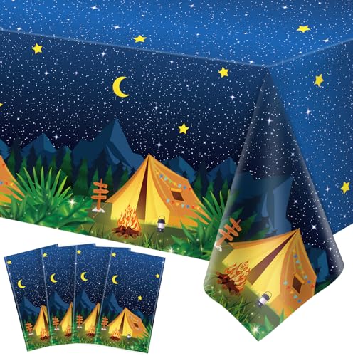 4 Stück Camping Tischdecke Lagerfeuer Thema Geburtstag Party Tischdeckes Camping Party Dekorationen Natur Jagd Tischdecke für Wald Abenteuer Picknick Wandern Zubehör 130 x 220cm 4 Stück Camping Tischdecke Lagerfeuer Thema Geburtstag Party Tischdeckes Camping Party Dekorationen Natur Jagd Tischdecke für Wald Abenteuer Picknick Wandern Zubehör 130 x 220cm von TJYJOY