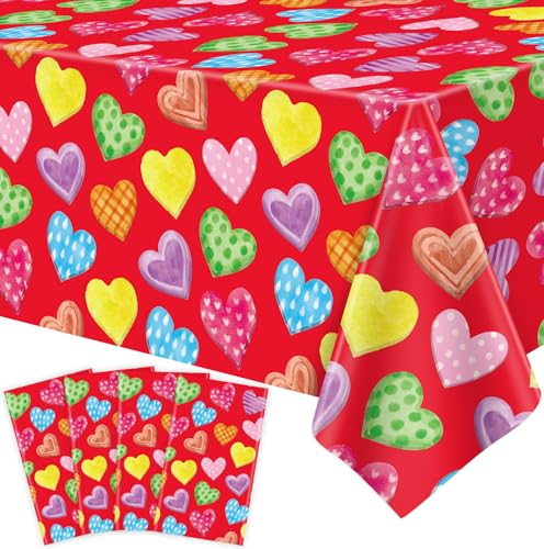 4 Stück Einweg Rote Valentinstag Tischdecken Bunte Herz Rechteckig Tischdecke Wasserdicht Müttertag Tischtuch für Verlobung Jahrestag Partei Hochzeitstag Partyzubehör Dekorationen 130 x 220 cm 4 Stück Einweg Rote Valentinstag Tischdecken Bunte Herz Rechteckig Tischdecke Wasserdicht Müttertag Tischtuch für Verlobung Jahrestag Partei Hochzeitstag Partyzubehör Dekorationen 130 x 220 cm von TJYJOY