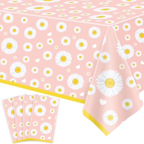 4 Stück Einweg Gänseblümchen Tischtuch Blume Tischtuch Party Tischdecke Gänseblümchen Themed Tabelle Tischabdeckung Wasserdicht Tischtuch für Brautpartys Geburtstag Dekorationen 130 x 220 cm 4 Stück Einweg Gänseblümchen Tischtuch Blume Tischtuch Party Tischdecke Gänseblümchen Themed Tabelle Tischabdeckung Wasserdicht Tischtuch für Brautpartys Geburtstag Dekorationen 130 x 220 cm von TJYJOY