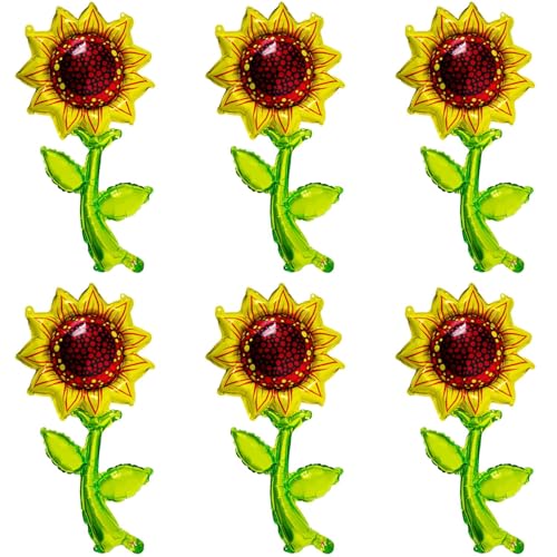 6 x Sonnenblumen-Luftballons aus Aluminiumfolie, Sonnenblumenform, Mylar-Ballon, Frühlingsblumen-Ballons für Sonnenschein, Geburtstagsparty, Babyparty, Party-Dekoration 6 x Sonnenblumen-Luftballons aus Aluminiumfolie, Sonnenblumenform, Mylar-Ballon, Frühlingsblumen-Ballons für Sonnenschein, Geburtstagsparty, Babyparty, Party-Dekoration von TJYJOY