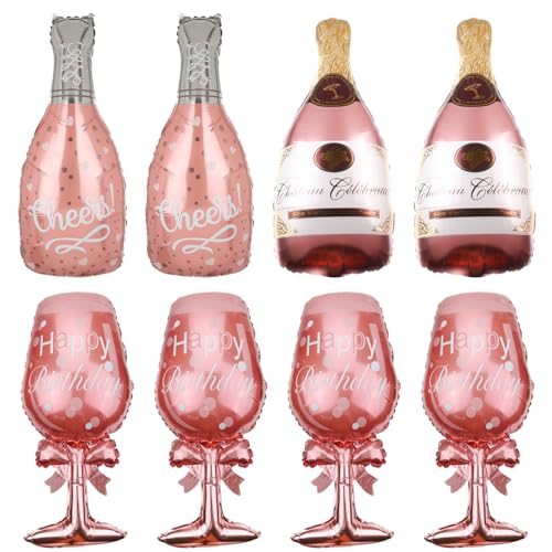 8 Stück Champagnerflasche Luftballons Rosa Kelch Folienballon Weinglas Prost Mylar Ballons Whiskey Flasche Helium Ballon für Abschlussfeier Hochzeit Jahrestag Geburtstag Dusche Party Dekoration 8 Stück Champagnerflasche Luftballons Rosa Kelch Folienballon Weinglas Prost Mylar Ballons Whiskey Flasche Helium Ballon für Abschlussfeier Hochzeit Jahrestag Geburtstag Dusche Party Dekoration von TJYJOY