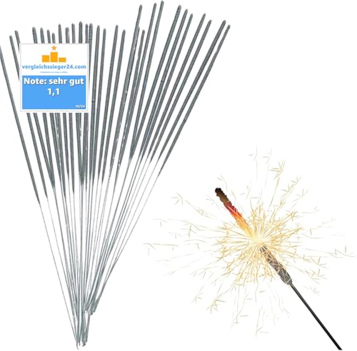 100x Wunderkerzen 17 cm - Sternspritzer & Geburtstagskerzen für Partys & Hochzeit & Geburtstag - Silvester für Jugendlichen & Kinder 100x Wunderkerzen 17 cm - Sternspritzer & Geburtstagskerzen für Partys & Hochzeit & Geburtstag - Silvester für Jugendlichen & Kinder von TK Gruppe Timo Klingler