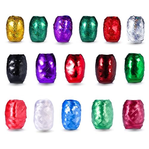 TK Gruppe Timo Klingler 18x Geschenkband Kräuselband Ringelband Set je 20 Meter Rolle - Geschenk Bänder - zum Dekorieren & Verpacken von Geschenken - Weihnachten von TK Gruppe Timo Klingler