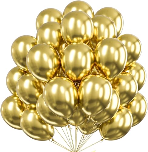 50x Luftballons gold metallic - Ø 35 cm für Geburtstag & Hochzeit & Party & Kindergeburtstag - Luft & Helium als Dekoration von TK Gruppe Timo Klingler
