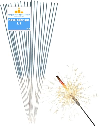 50x Happysparks® XXL Wunderkerzen 28 cm - Sternspritzer & Geburtstagskerzen Fontäne für Partys & Geburtstag & Hochzeit Silvester für Jugendlichen & Kinder von TK Gruppe Timo Klingler