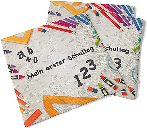 TK Gruppe Timo Klingler 80x Servietten 33x33 cm Einschulung Schulanfang von TK Gruppe Timo Klingler