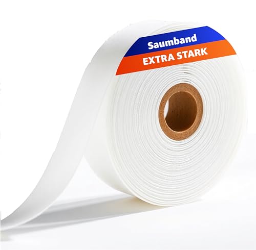 TK Gruppe Timo Klingler Saumband zum Aufbügeln - EXTRA STARK - 60 meter & 20 MM - Bügelband für Vorhänge & Gardinen nähen - Nahtband & Saumvlies waschfest zum Bügeln - Bügekleber von TK Gruppe Timo Klingler